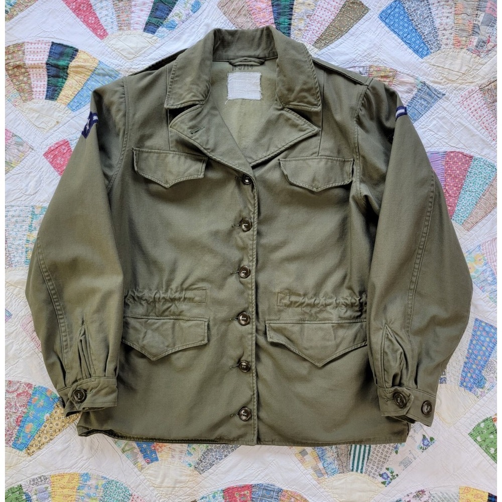 Vintage 1940s USAF M-1943 M43 US Military Women's Field Jacket Korea OD sz 14
